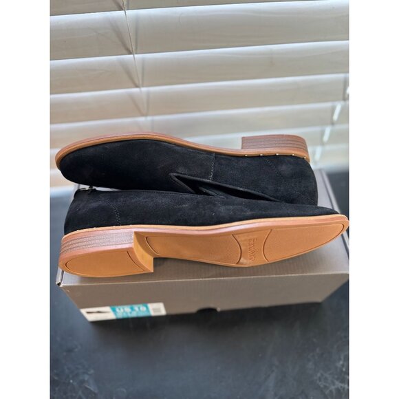 Franco Sarto Jenna Genuine Black Suede Slip-On Loafers Elegant & Comfortable - Picture 5 of 8